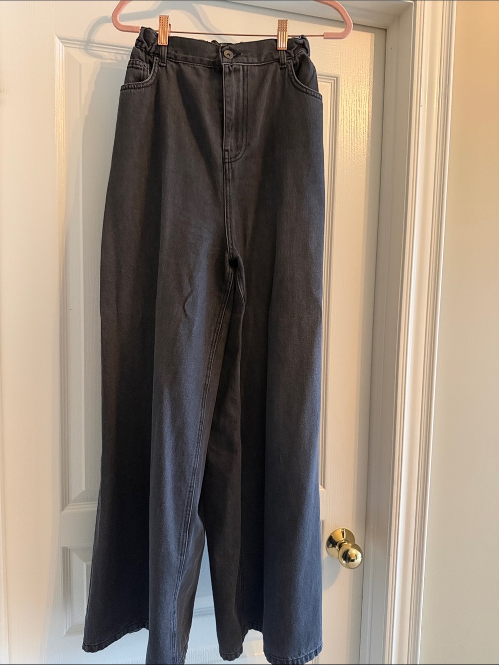 The Frankie Shop Black Wide-Leg Denim Jeans